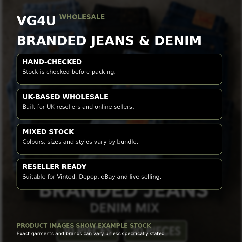VG4U branded denim wholesale reseller bundle information