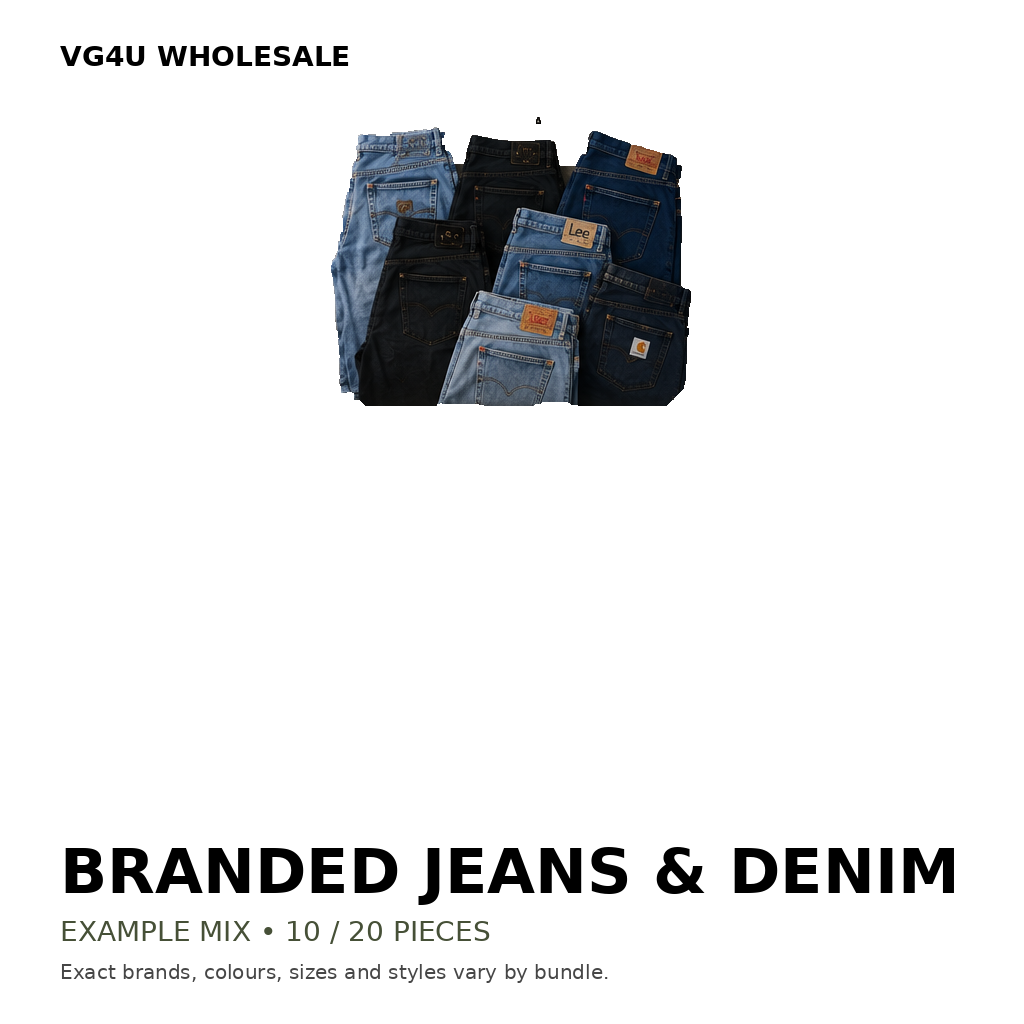 Example branded jeans and vintage denim wholesale mix