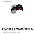 Example branded sweatshirts and jumpers wholesale mix