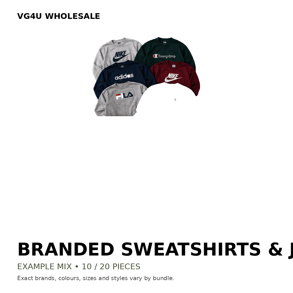 Example branded sweatshirts and jumpers wholesale mix