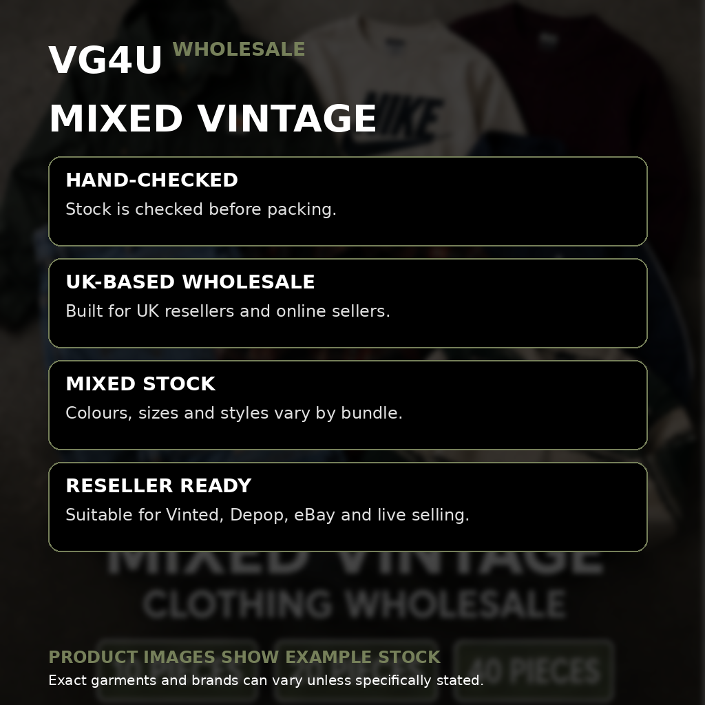 Mixed vintage clothing wholesale reseller information