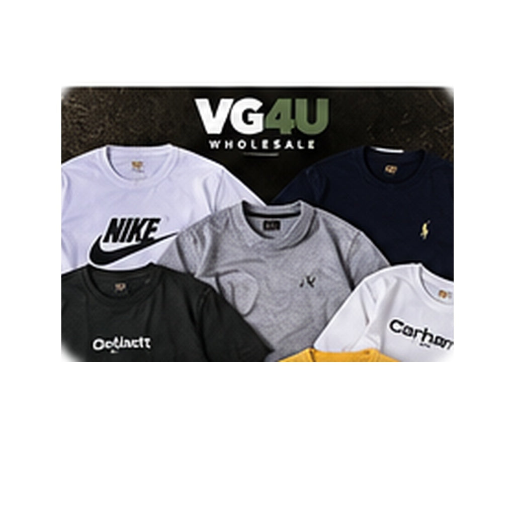 Example branded T-shirts wholesale mix on clean background