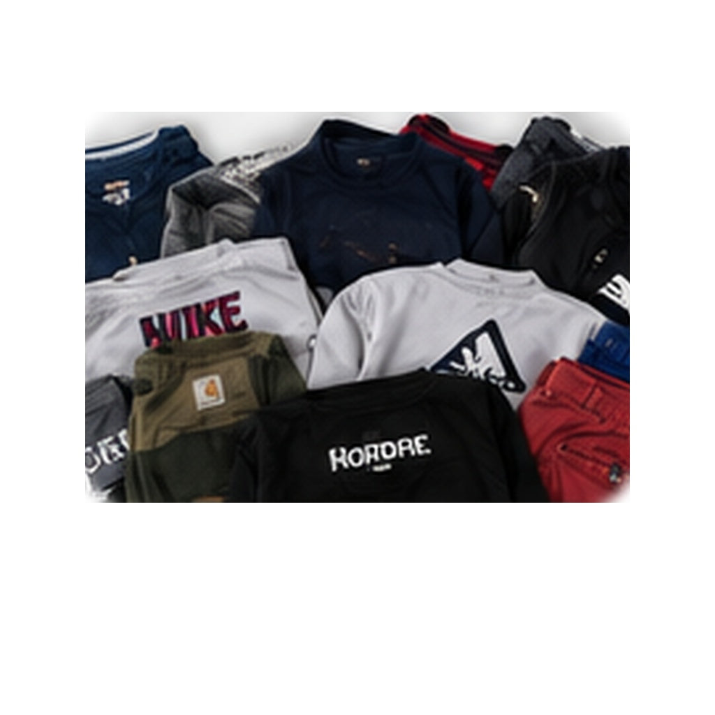 Example mega mixed vintage reseller box on clean background