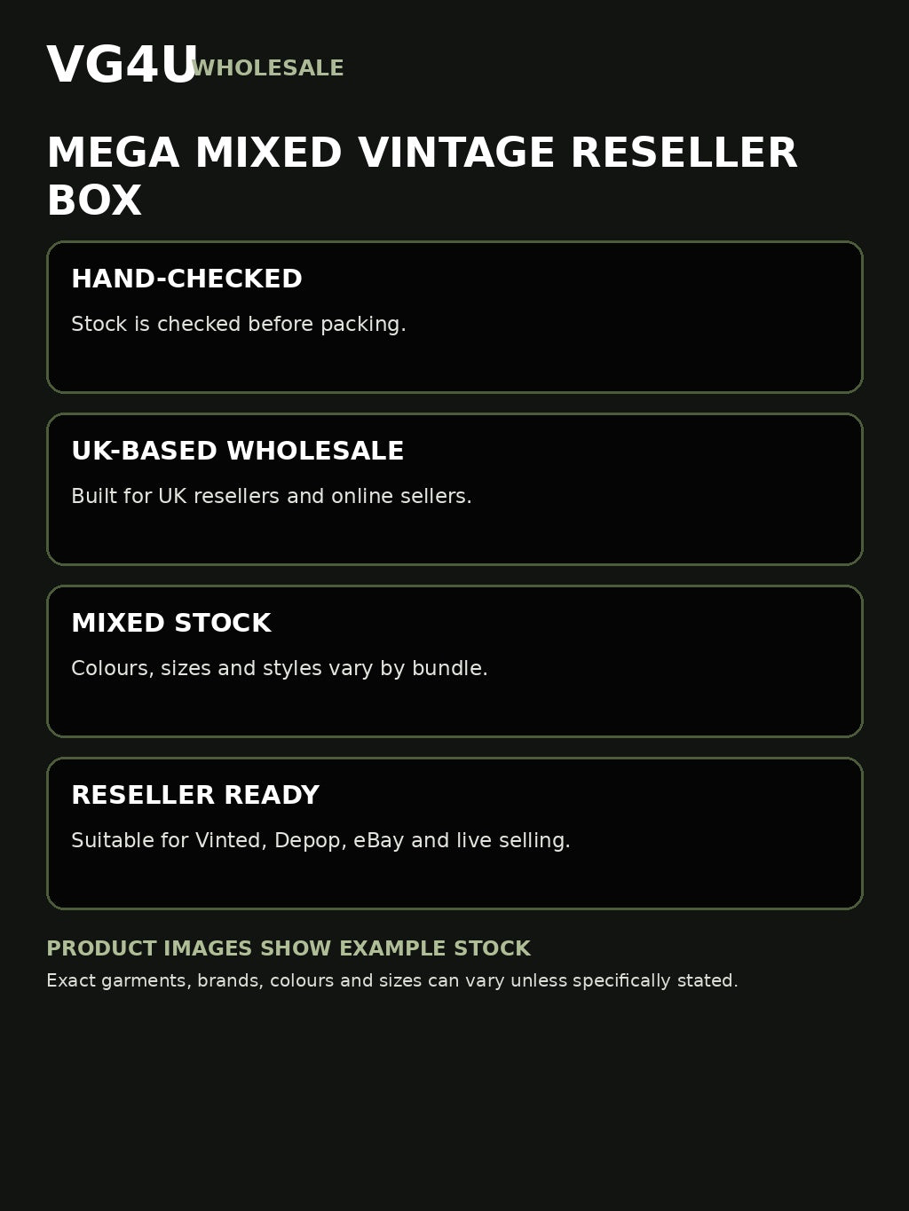 VG4U mega mixed vintage reseller box information