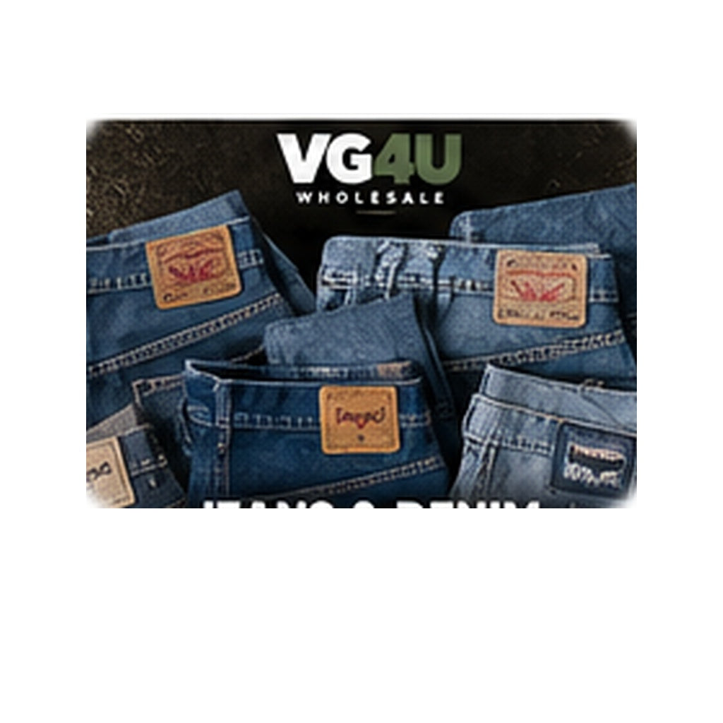 Example vintage denim jeans wholesale mix on clean background