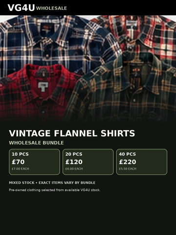 Vintage flannel shirts wholesale UK VG4U 10 20 40 pieces