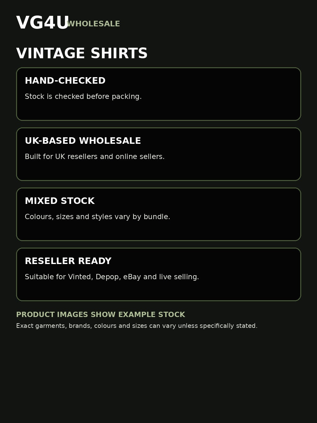 VG4U vintage shirts wholesale bundle information