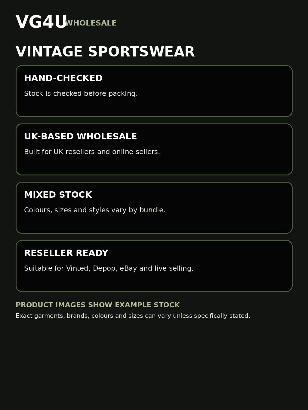 VG4U vintage sportswear wholesale bundle information