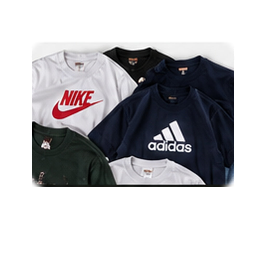 Example vintage T-shirt wholesale mix on clean background