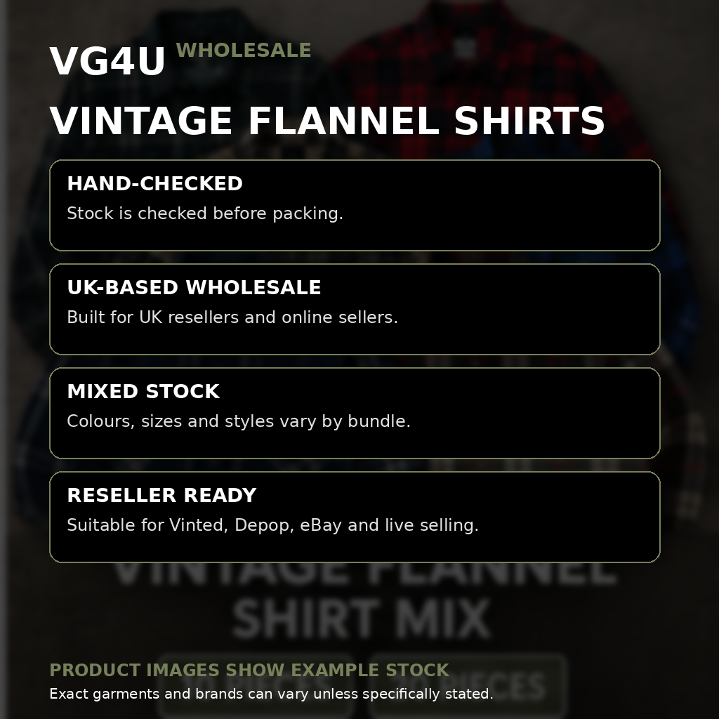 VG4U vintage flannel shirt wholesale reseller information